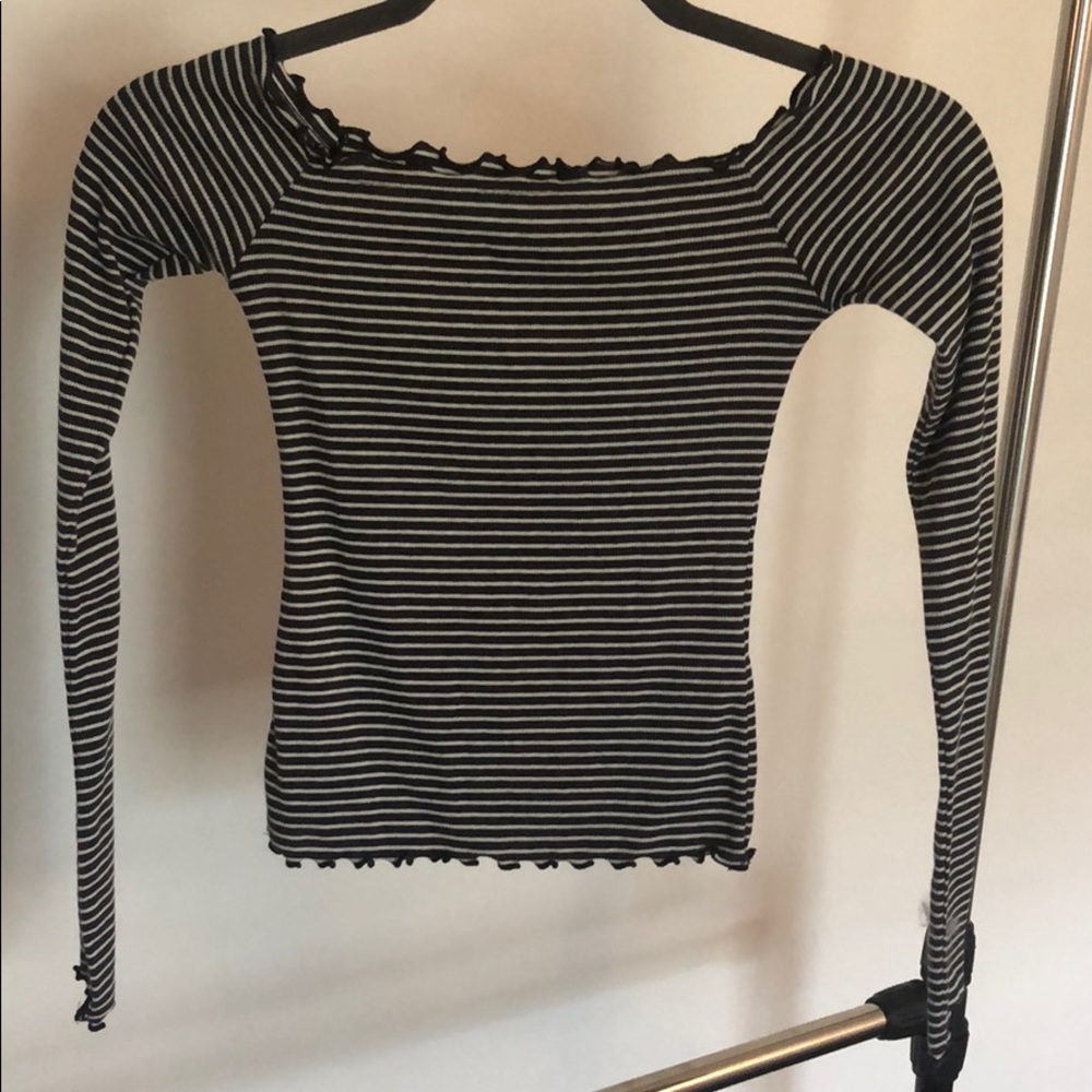 Striped off the shoulder top